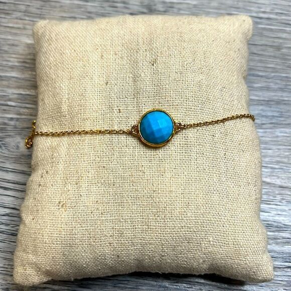 Stella & Dot retired blue beaded adjustable bracelet - Picture 4 of 9